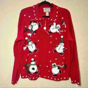 Christmas Ugly Sweater Heirloom Collection Holiday Vintage Shouler Pad Sz L